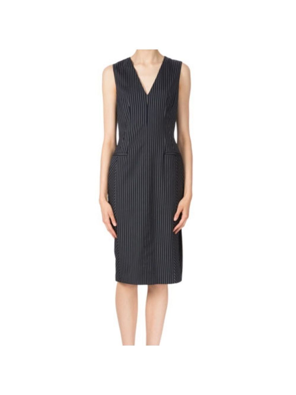Altuzarra Blue/White Pinstripe Sheath Dress, Size 4